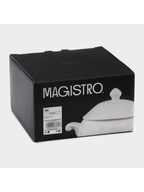 Супница Magistro «Бланш», 600 мл, 20.5×15 см, фарфор, белая