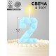 Свеча для торта «Цифра 2», голубая