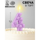 Свеча для торта «Цифра 4», сиреневая