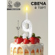 Свеча для торта «Серебряный узор», цифра 9