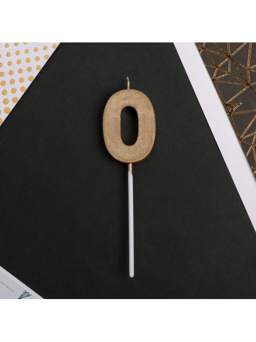 Свеча для торта, цифра «0», 11.5×2.3 см