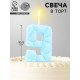 Свеча для торта «Цифра 9», голубая