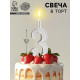 Свеча для торта «Серебряный узор», цифра 3