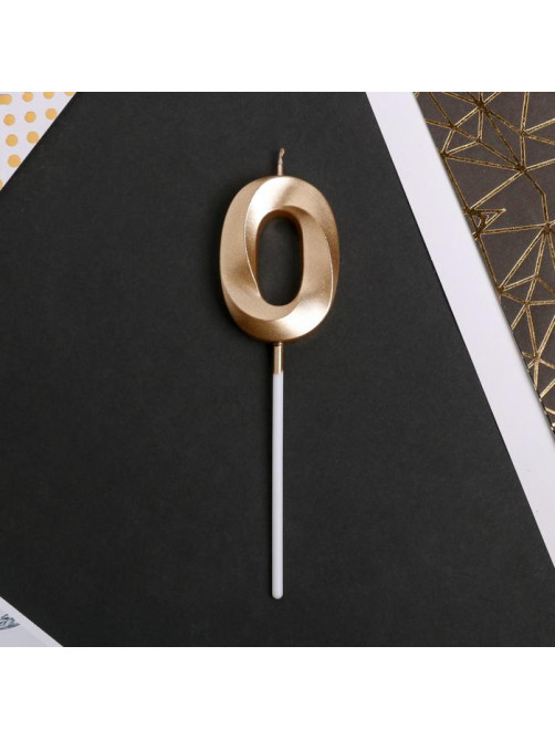Свеча для торта, цифра «0», 11.5×2.3 см