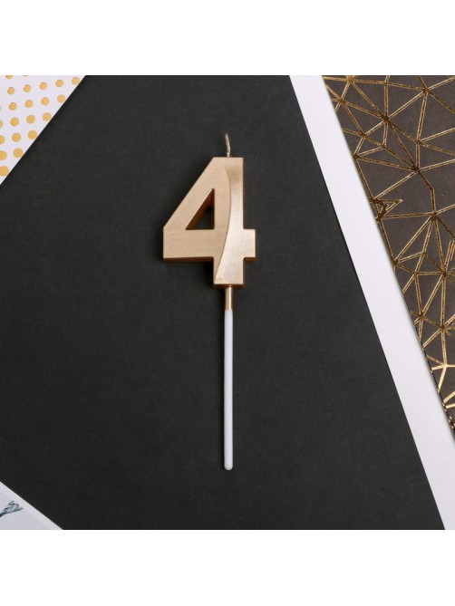 Свеча для торта, цифра «4», 11.5×2.3 см