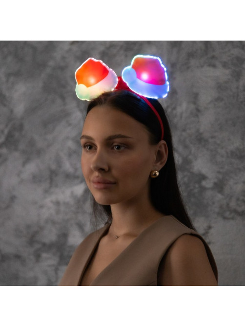 Ободок светодиодный «Колпак» 18×16×3 см, 2 LED, батарейки AG10×3 (в комплекте), мерцание, свечение мульти