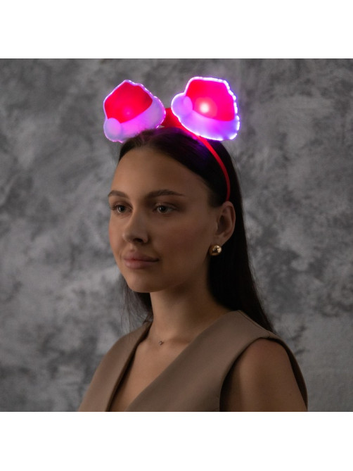 Ободок светодиодный «Колпак» 18×16×3 см, 2 LED, батарейки AG10×3 (в комплекте), мерцание, свечение мульти