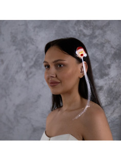 Заколка для волос светодиодная «Дед Мороз» 33×4.5 см, 1 LED, батарейки LR1130×2 (в комплекте), мерцание, свечение белое