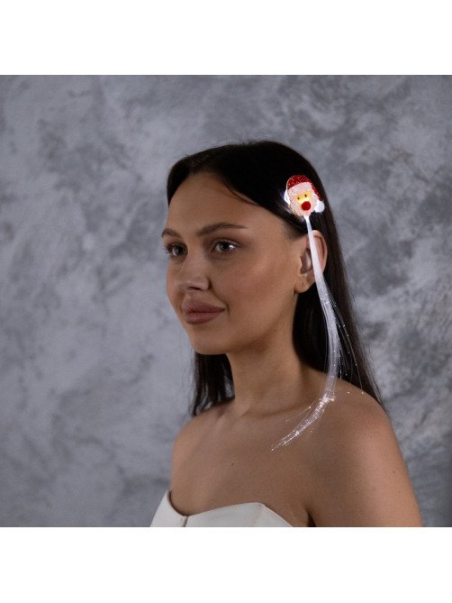 Заколка для волос светодиодная «Дед Мороз» 33×4.5 см, 1 LED, батарейки LR1130×2 (в комплекте), мерцание, свечение белое