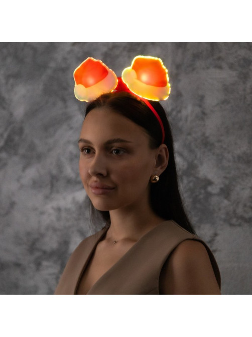 Ободок светодиодный «Колпак» 18×16×3 см, 2 LED, батарейки AG10×3 (в комплекте), мерцание, свечение мульти