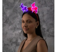 Ободок светодиодный «Олени» 18×16×3 см, 2 LED, батарейки AG10×3 (в комплекте), мерцание, свечение мульти