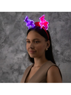 Ободок светодиодный «Олени» 18×16×3 см, 2 LED, батарейки AG10×3 (в комплекте), мерцание, свечение мульти