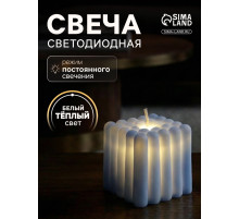 Светодиодная фигура «Куб» 5×5 см, от батареек AG13×3, свечение тёплое белое