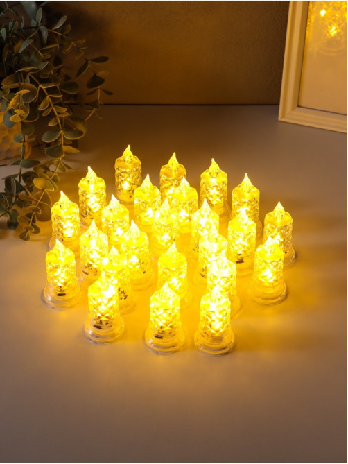 Светодиодная свеча LED - ночник RISALUX «С подтёками, грани», 3×LR41, прозрачный, 3.5×3.5×7 см