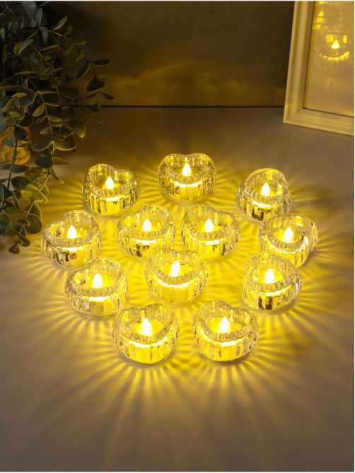 Светодиодная свеча LED - ночник RISALUX «Сердце в льдинке», 3×LR1130, прозрачный, 5.5×5.5×3.3 см