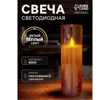 Светодиодная свеча «Золотистая», 18×5.5 см, от батареек AAx2, свечение тёплое белое