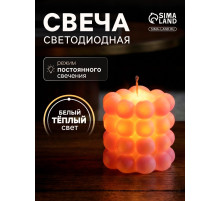 Светодиодная фигура «Свеча шарики» 5×5 см, от батареек AG13×3, свечение тёплое белое