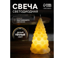 Светодиодная фигура «Ёлочка» 10×5 см, от батареек AG13×3, свечение тёплое белое