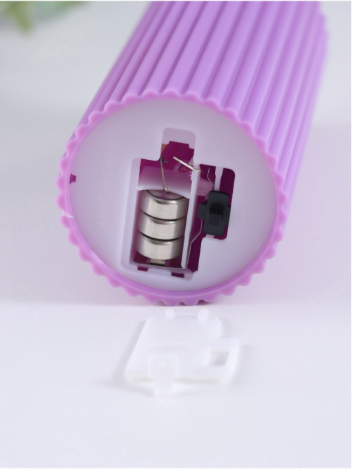 Светодиодная свеча, ночник LED RISALUX «Уют», 3×AG13, сиреневый, 5×5×11 см