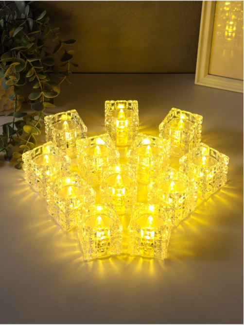 Светодиодная свеча LED - ночник RISALUX «В кубе», 3×LR1130, прозрачный, 4.7×4.7×4.7 см