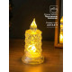 Светодиодная свеча LED - ночник RISALUX «С подтёками, грани», 3×LR41, прозрачный, 3.5×3.5×7 см