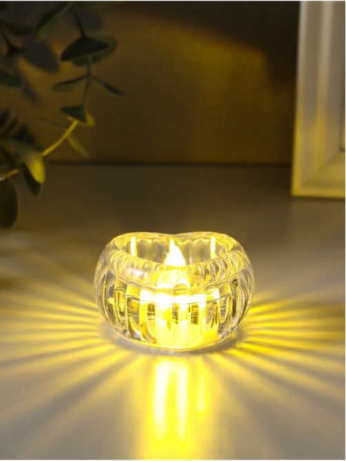 Светодиодная свеча LED - ночник RISALUX «Сердце в льдинке», 3×LR1130, прозрачный, 5.5×5.5×3.3 см