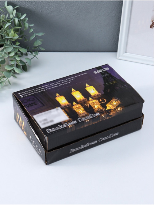 Светодиодная свеча LED - ночник RISALUX «С подтёками», 3×LR41, прозрачный, 3.5×3.5×7.2 см