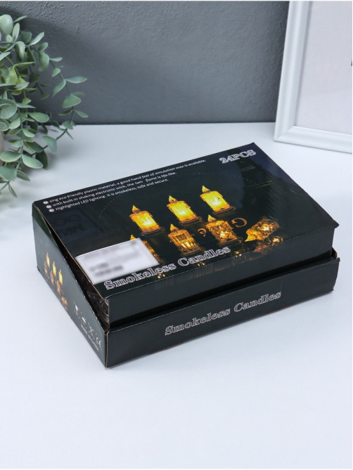 Светодиодная свеча LED - ночник RISALUX «С подтёками, грани», 3×LR41, прозрачный, 3.5×3.5×7 см