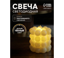 Светодиодная фигура «Свеча шарики» 5×5 см, от батареек AG13×3, свечение тёплое белое