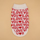 Свитер для животных ILOVEYOU, размер XL, ДС 34, ОШ 34, ОГ 32-51 см, белый, красный