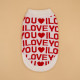 Свитер для животных ILOVEYOU, размер L, ДС 29, ОШ 29, ОГ 29-49 см, белый, красный