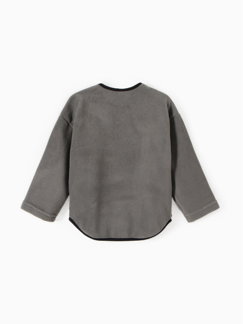 Свитшот детский флисовый MINAKU: Fleece Soft, серый, рост 104-110 см