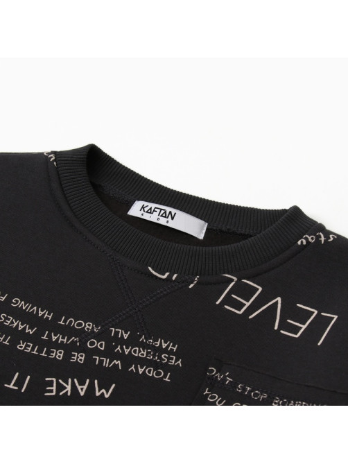 Свитшот детский с начёсом KAFTAN: Level up, серый, размер 28 (86-92 см)