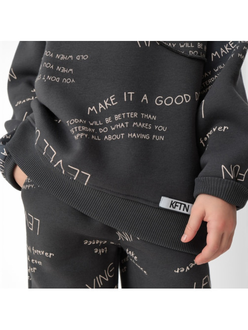 Свитшот детский с начёсом KAFTAN: Level up, серый, размер 28 (86-92 см)