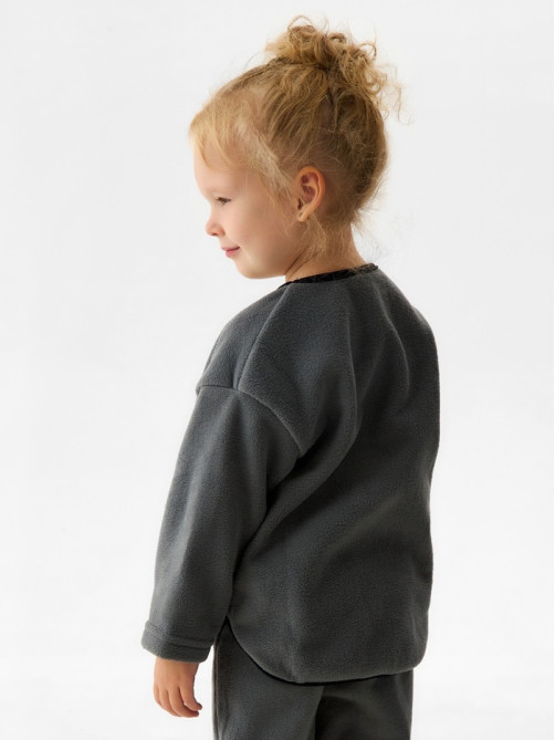 Свитшот детский флисовый MINAKU: Fleece Soft, серый, рост 98-104 см