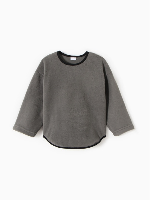 Свитшот детский флисовый MINAKU: Fleece Soft, серый, рост 116-122 см
