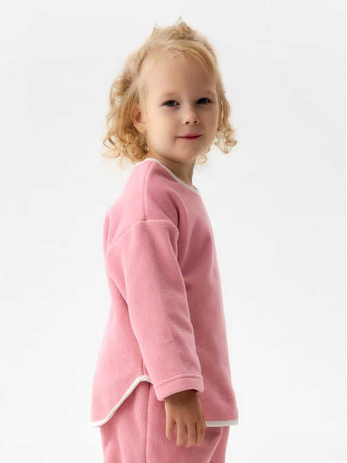Свитшот для девочки флисовый MINAKU: Fleece Soft, розовый, рост 104-110 см