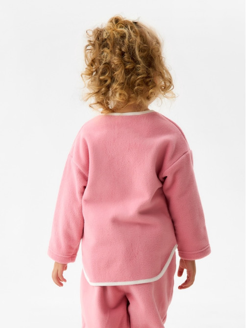 Свитшот для девочки флисовый MINAKU: Fleece Soft, розовый, рост 116-122 см