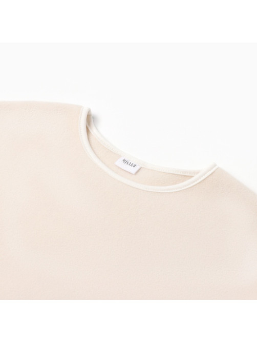 Свитшот детский флисовый MINAKU: Fleece Soft, бежевый, рост 116-122 см