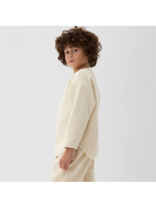 Свитшот детский флисовый MINAKU: Fleece Soft, бежевый, рост 122-128 см
