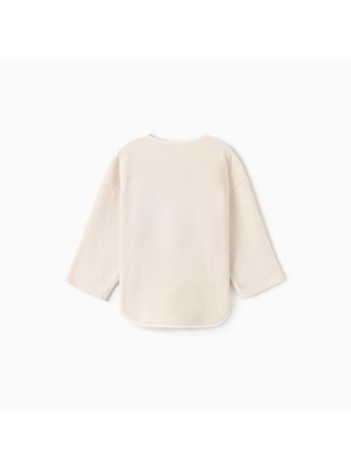 Свитшот детский флисовый MINAKU: Fleece Soft, бежевый, рост 134-140 см