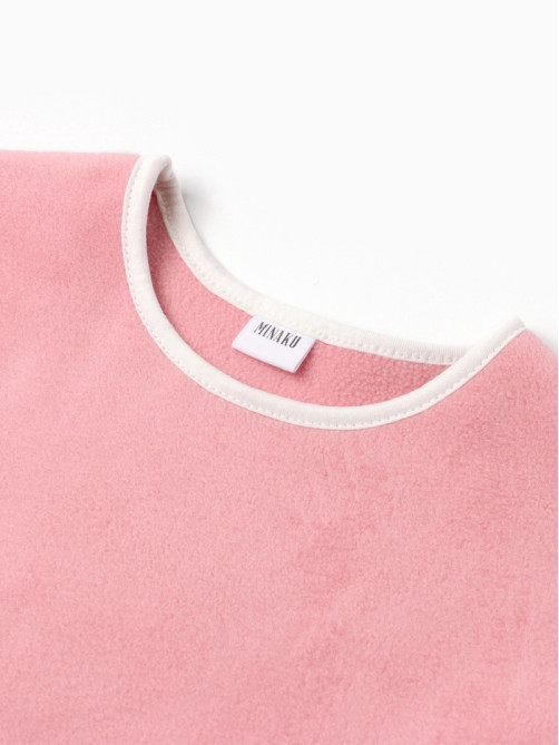 Свитшот для девочки флисовый MINAKU: Fleece Soft, розовый, рост 116-122 см