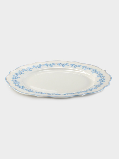 Тарелка WY Royal blue, d=20 см, фарфор, белая