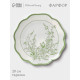 Тарелка десертная WY Bloomware. d=20 см, фарфор, белая, зелёная