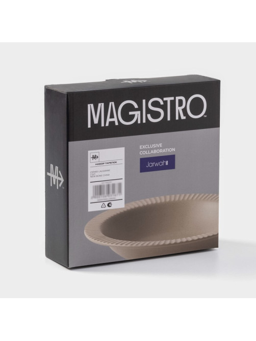 Тарелки Magistro Jarwah Lausanne, 550 мл, 21.3×4 см, глубокие, набор 2 шт., фарфор, бежевые