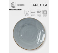 Тарелка Magistro Alpine Frost, d=23.4 см, фарфор, голубовато-серый
