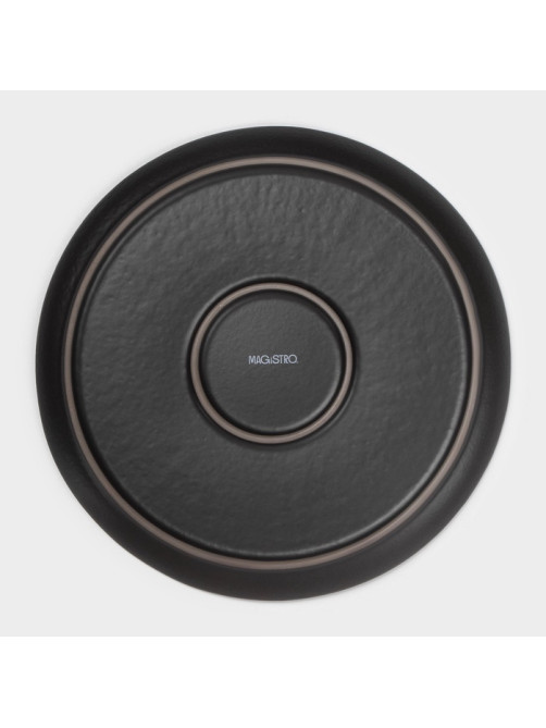 Тарелка Magistro Black style, d=23 см, фарфор, чёрная