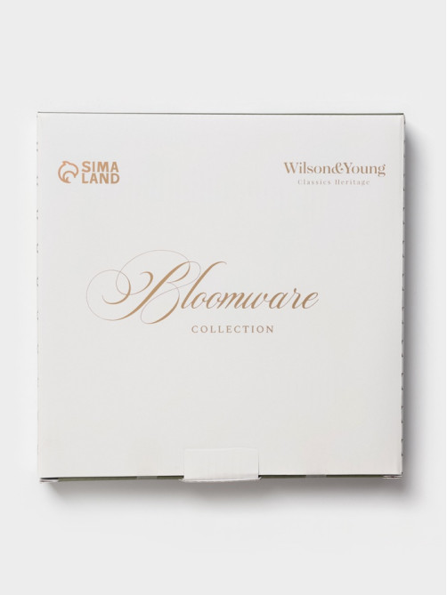 Тарелка десертная WY Bloomware. d=20 см, фарфор, белая, зелёная