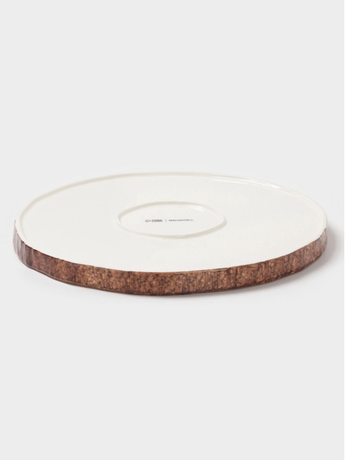 Тарелка Magistro Wood, d=25.3 см, фарфор, коричневая