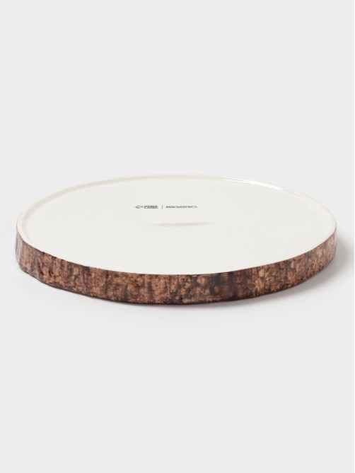 Тарелка Magistro Wood, d=20 см, фарфор, коричневая